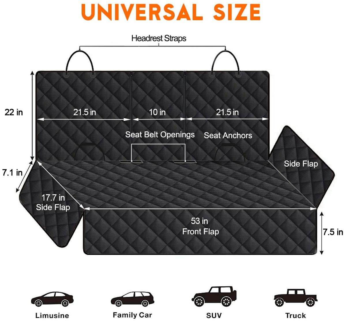 Back Seat Cover for Dogs and Other Pets. Waterproof, and fits most trucks/SUV's
